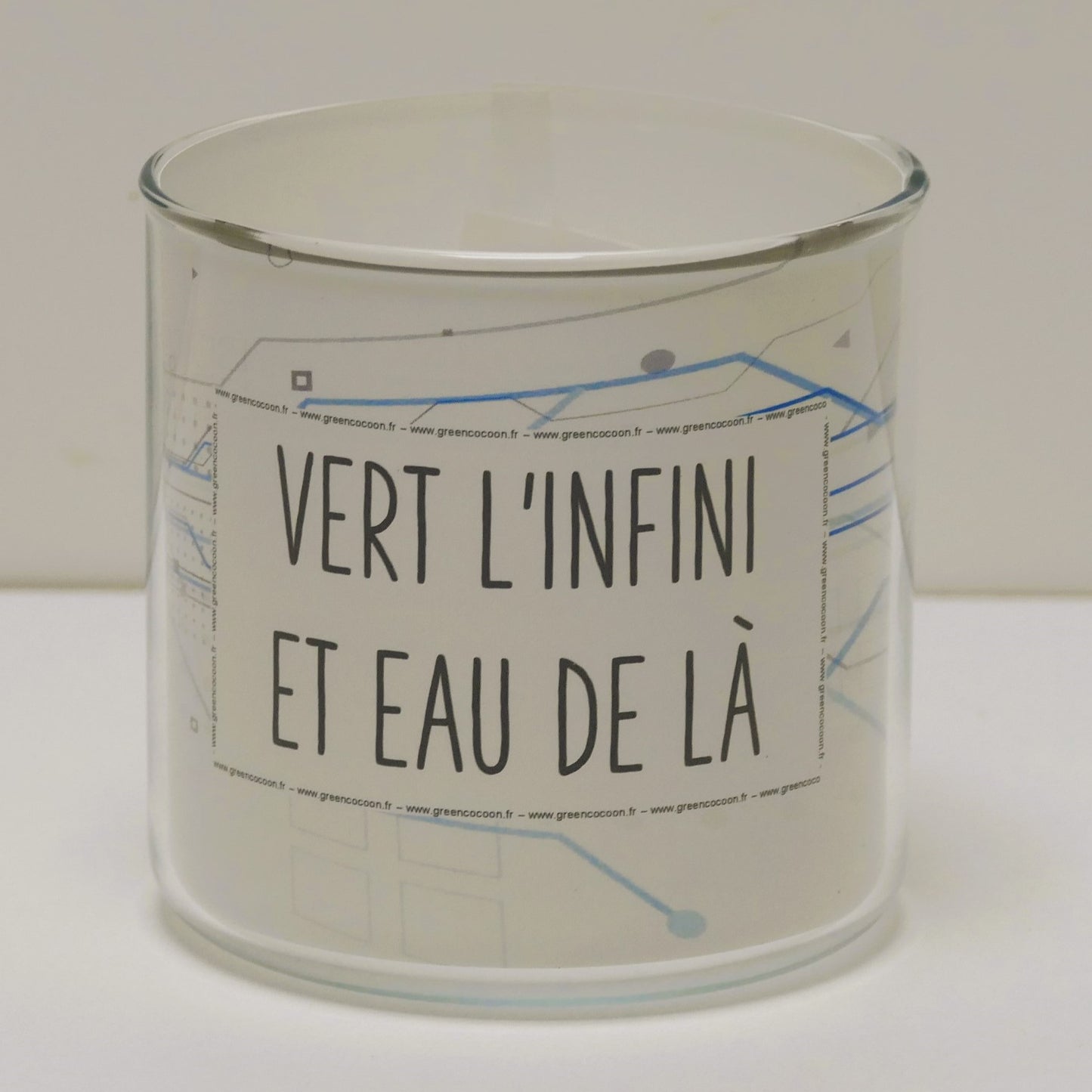 Pot Vert l'infini et eau de là et sa plante